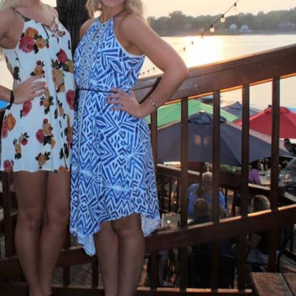 Mossimo Supply Co. Blue Patterened Halter Dress - Picture 2 of 8